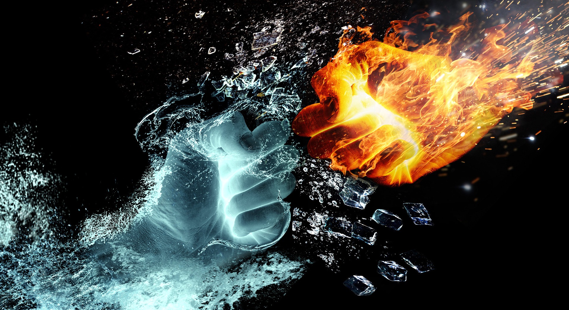 Fire and water in a battle to show how to transmute your emotions as a source of power in your life
