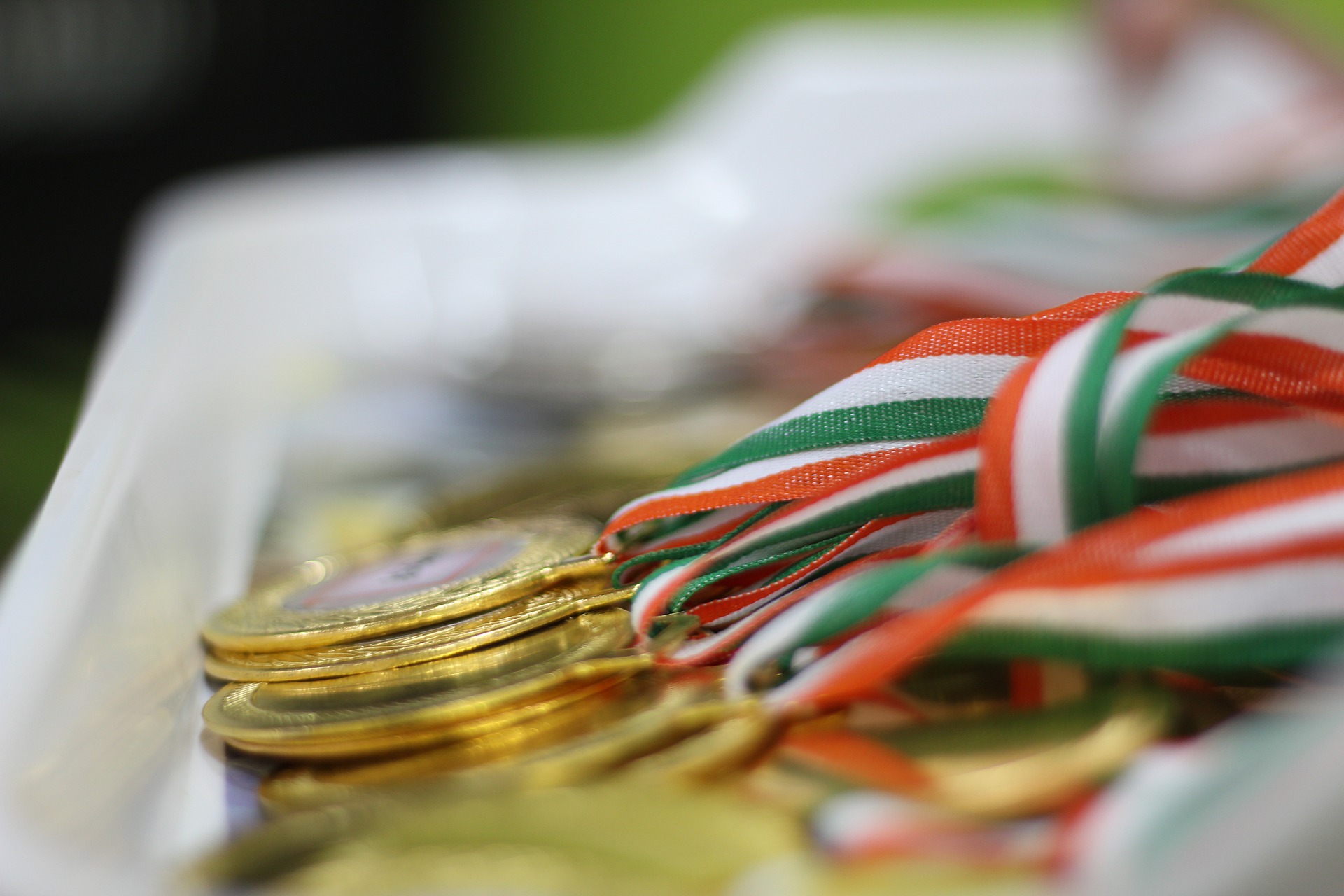 Medals to show the winning of gold medal at the competition in China in performing qigong practices