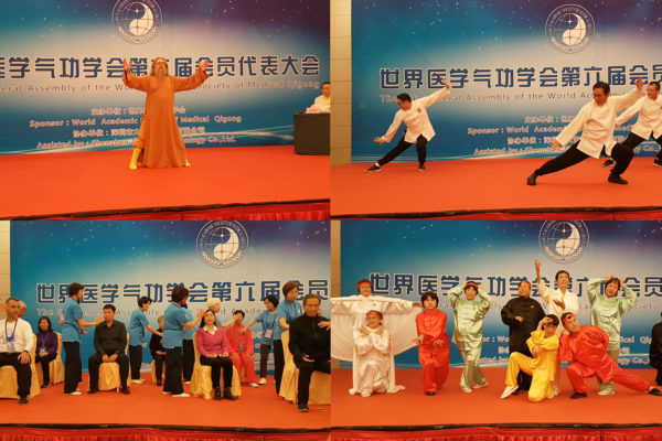 This image shows some of the demonstrations at the medical qigong conference