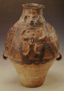 Image of neolithic pottery showing a qigong posture to demonstrate the early history of qigong