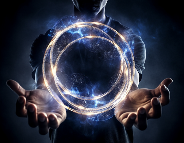 A man holding energy ball between his hands to show how it is possible to direct energy with qigong practices