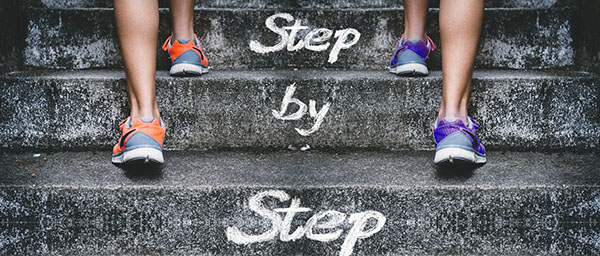 Step by step stairs to show how a simple practice can help the mind to become clear and calm