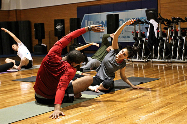 Stretching after the exercise to show specific training