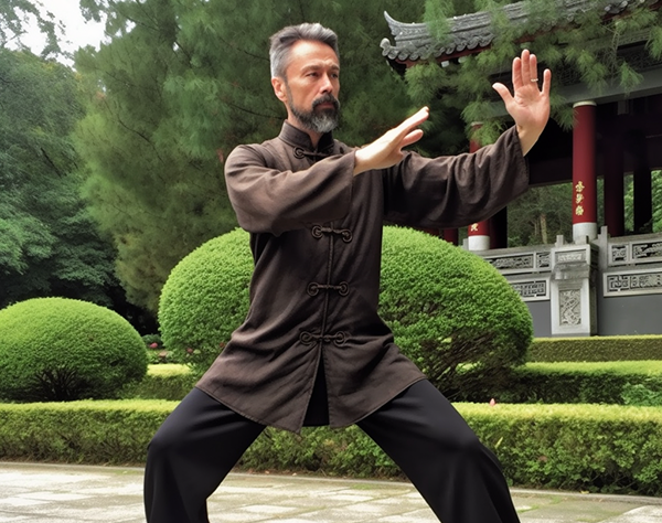 A man practicing qigong to show if doing just qigong enough exercise for fitness