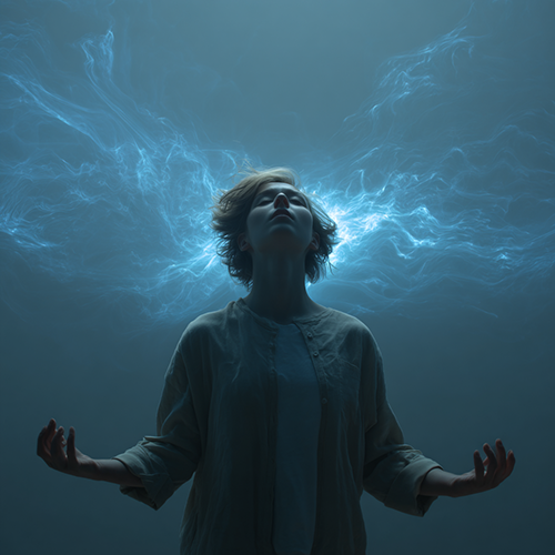 Person feeling their own energy to show the importance of awareness of your own energy